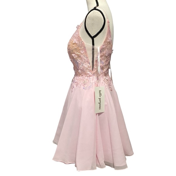 PromGirl Sheer-Bodice Floral Sequin Dress Size 4 - Picture 4 of 9